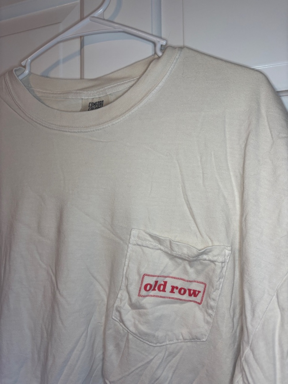 Old Row Cream Long-Sleeve Pocket Tee for Men